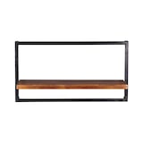 thumbnail of SIT Möbel Casier à vin mural en bois de manguier avec métal recyclé, finition naturelle et 1 étagère | L 65 x P 25 x H 35 cm