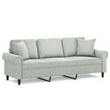 thumbnail of vidaXL 3-Sitzer-Sofa mit Zierkissen Hellgrau 180 cm Samt