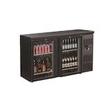thumbnail of Gastro Barkühler Bar-Kühlschrank schwarz 2 Glastüren, 350l, 1462x535x860 mm