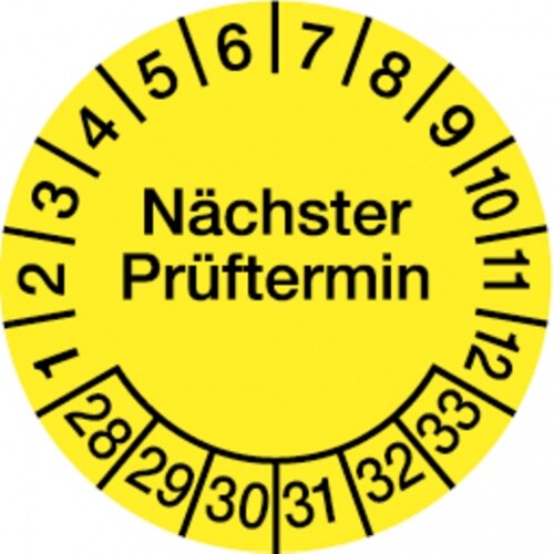 Dreifke® Prüfplakette, Nächster Prüftermin, Dokumenten - 15 mm Dokumentenfolie selbstklebend, 10 St