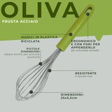 thumbnail of Fackelmann Frusta da cucina con manico in plastica riciclata, materiale parte funzionale in acciaio inox, dimensioni 32 x 7.5 x 7.5 cm, Linea Oliva