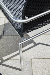 thumbnail of METRO Professional terrasstoel Milano, staal/ PE-rotan, 56 x 56 x 88 cm, met armleuningen, stapelbaar, zwart