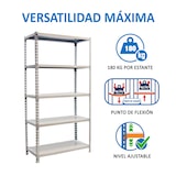 thumbnail of SimonRack Metallregal, 2000x1000x400 mm, 5 Ebenen, Metallboden, 180 kg Biegepunkt, Weiss - Simonclick