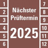 thumbnail of Aufkleber I Prüfplakette Nächster Prüftermin 2025,braun,Dokumentenfolie,30x30mm,18/Bogen
