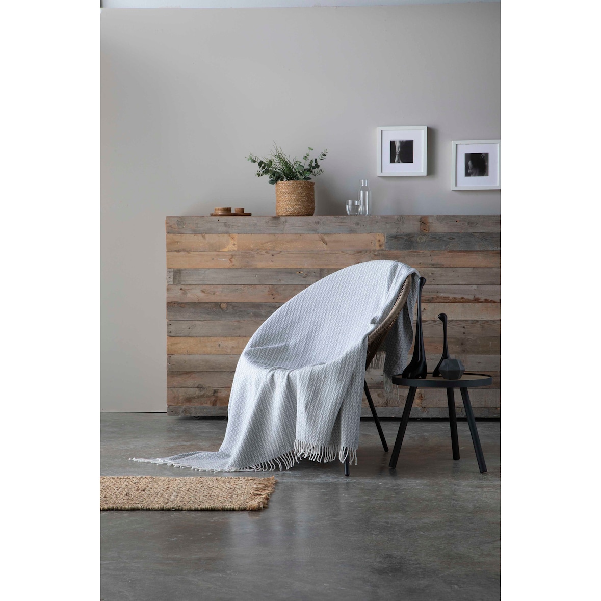 Manta 150x200 cm fabricado en España Espiga Gris Naturals