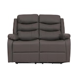 thumbnail of 2er Kinosessel HWC-O62, Relaxsessel Fernsehsessel mit Armlehne, Liegefunktion Kunstleder ~ grau