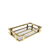 thumbnail of Plateau miroir rectangulaire doré  31x18x5cm