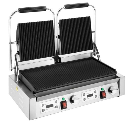 Buffalo Doppel-Kontaktgrill mit Rillenplatten – 3600 Watt