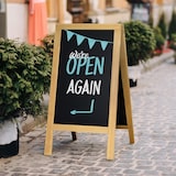 thumbnail of Securit® Gehwegtafel "Deluxe" – Teak – Gummibaumholz lackiert – 70x120cm