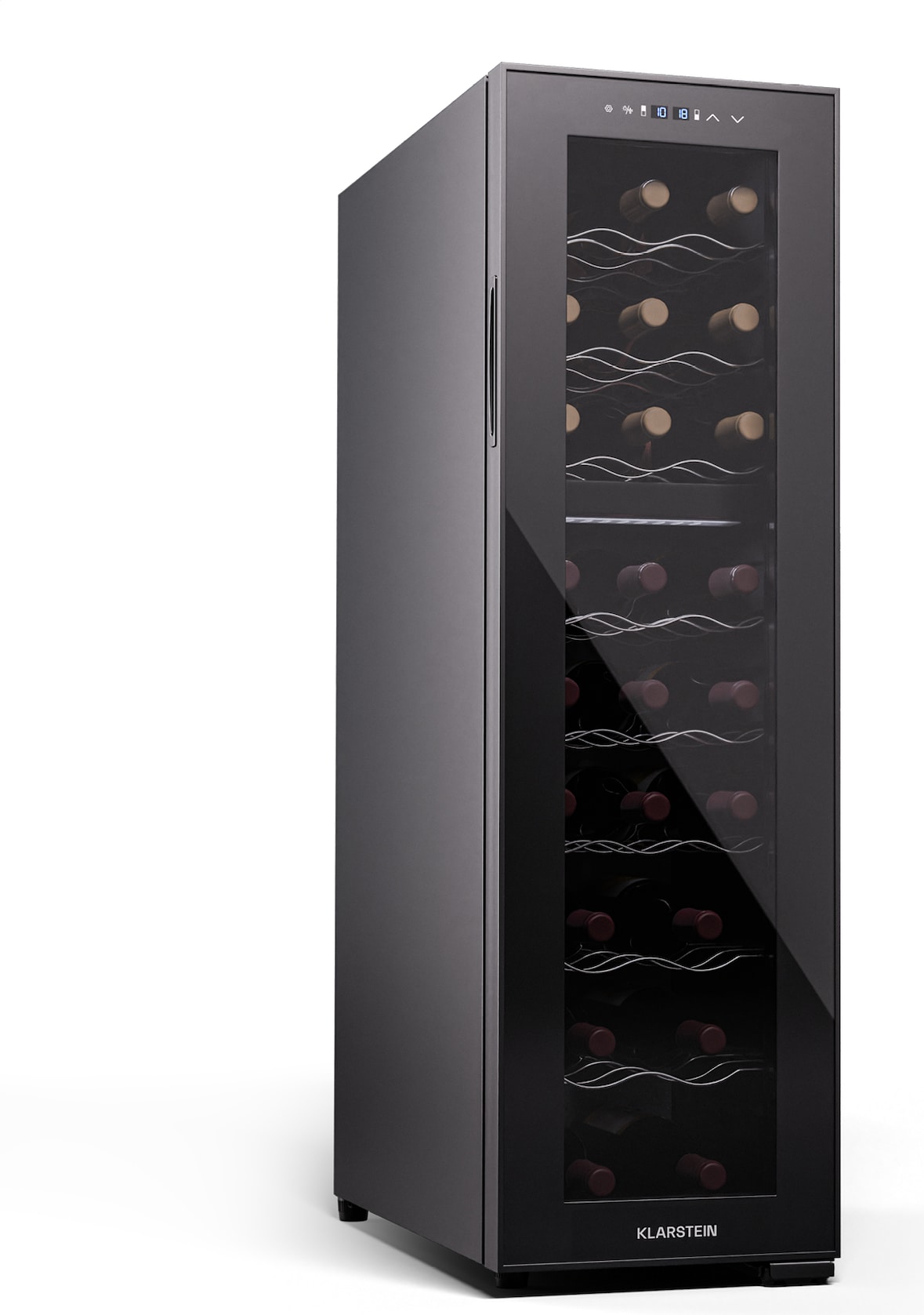 Klarstein Shiraz 24 Duo Weinkühlschrank 2 Zonen 75L/24 Flaschen 5-18 °C Touch Schwarz