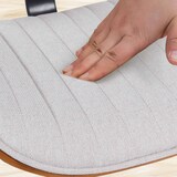 thumbnail of Barhocker LOSAN - Stoff Walnuss/creme 50x50x94 cm Beige Dunkelbraun Silber | Barstuhl Höhenverstellbar Mit Lehne Drehbar Tresenhocker Tresenstuhl