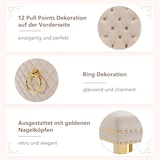 thumbnail of Merax Sedia da pranzo, set di 2, sedia da soggiorno 2 pezzi, sedia imbottita, gambe di supporto in acciaio inossidabile placcato oro, velluto, beige