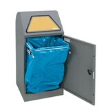 thumbnail of PROREGAL Abfallbehälter, ausziehbarer Tütenhalterung, 60L, HxBxT 90x40x38cmv, Dunkelgrau, Klappenaufkleber 4 Farben, Abfalltrennung