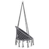 thumbnail of Poltrona Sospesa Pensile Da Giardino Corda In Cotone Struttura In Acciaio Cuscino Sedia Dondolo Amaca Esterno Terrazzo Design Fino A 160 Kg Grigio