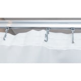 thumbnail of Textil Duschvorhang Weiss 200x220 cm mit Gardinenband und Haken Gardine Fenstervorhang