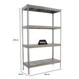 thumbnail of PROREGAL Schwerlastregal METAL BEAST FOUR | HxBxT 200x150x90cm | Fachlast 600kg | Verzinkt | Standregal Metallregal Lagerregal