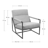 thumbnail of CHRIS Loungestuhl Cocktailsessel Polsterstuhl mit Armlehne Grau