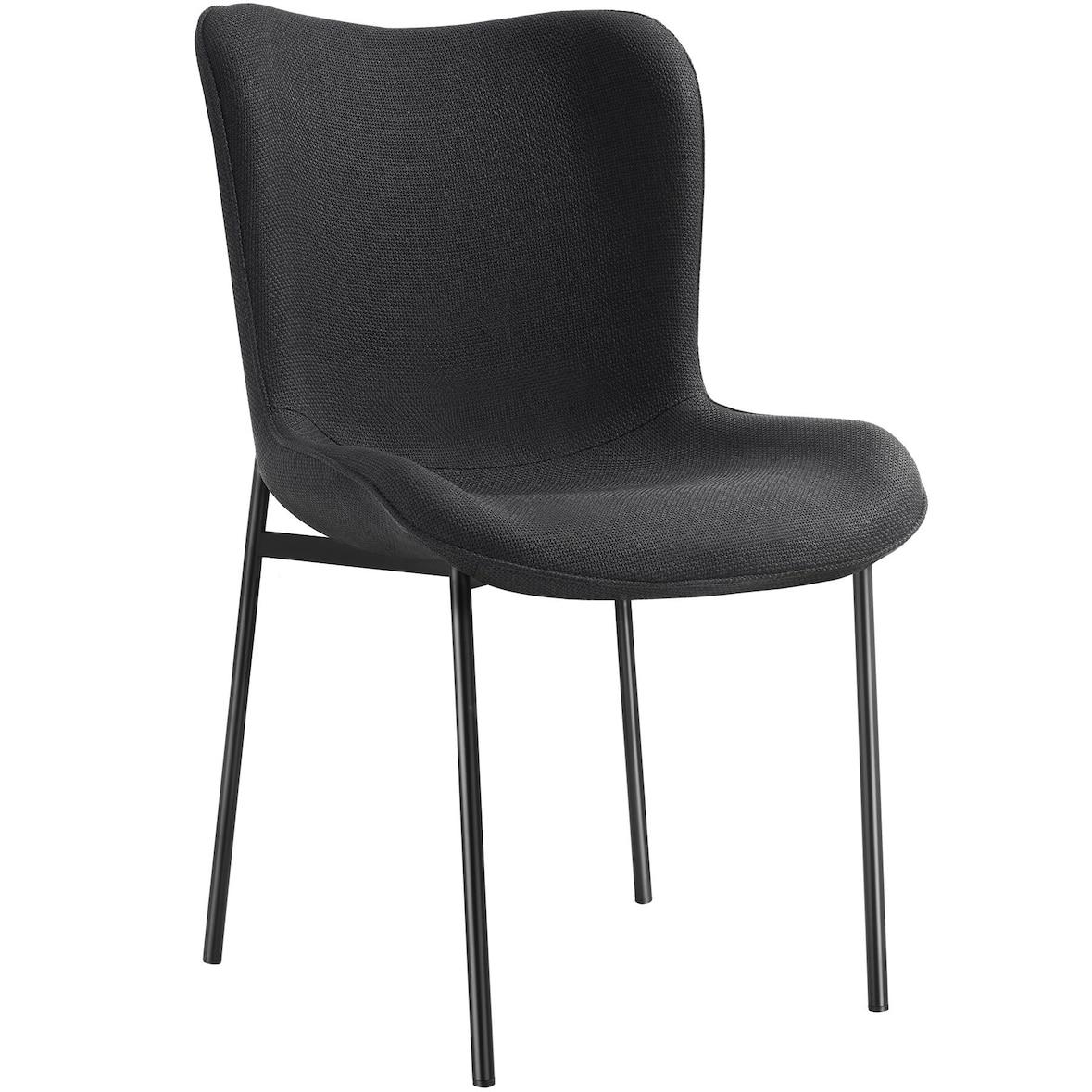 tectake Chaise rembourrée avec revêtement en tissu forme ergonomique noir - 405219