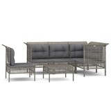 thumbnail of vidaXL 6-tlg. Garten-Lounge-Set mit Kissen Grau Poly Rattan