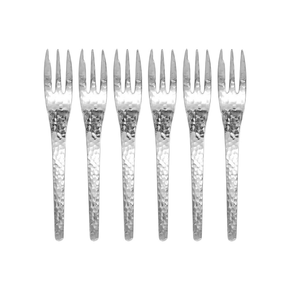 Fourchettes à dessert martelées argent - lot de 6