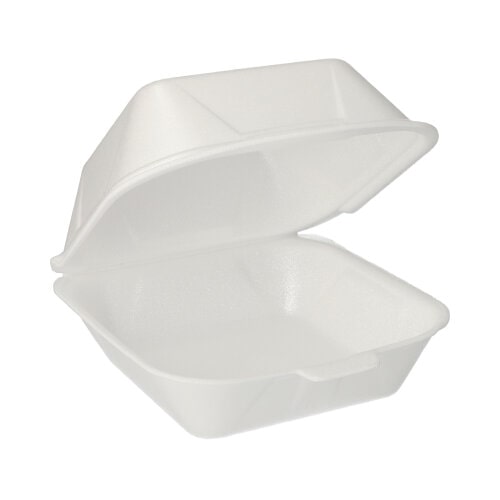 Starpak 125 hamburgerboxen met scharnierend deksel, XPS 8 cm x 14,5 cm x 15,5 cm wit
