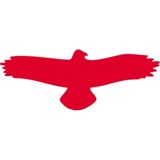 thumbnail of Aufkleber Piktogramm Vogel einzeln rot, Folie, 330x130 mm