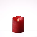 thumbnail of LED Kerze mit beweglicher Flamme Echtwachs Rustik-Optik H: 10cm Timer rot
