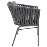 thumbnail of tectake Stuhlset Valeiras im Rope-Design, dicke Polster, 60x61x77cm - 4er Set dunkelgrau/dunkelgrau