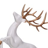 thumbnail of Vacchetti Renna in resina su rocce oro e bianco cm20x7,5h27,5