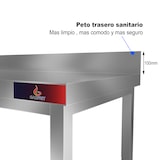 thumbnail of - Mesa de trabajo de acero inoxidable industrial mural 1500 x 700 x 850