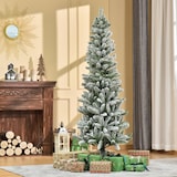 thumbnail of Árbol de Navidad Nevado Artificial 180 cm con 394 Ramas Ignífugas de PVC Base Plegable y Soporte de Acero Decoración Interior Navideña Ø60x180 cm