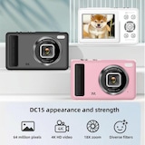 thumbnail of Appareil Photo Numérique 4K HD 64MP Zoom 18X Écran 2.4 Pouces Noir Rose 2 YONIS