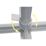thumbnail of METRO PROFESSIONAL Parasol ROMA, aluminium/polyester, 3 x 3 m, ouverture à manivelle, rotation à 360°, protection UV50+, hydrofuge, rouge/platine