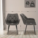 thumbnail of Sedia Tanna in velluto antracite