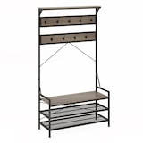 thumbnail of COSTWAY Cabideiro de 184 cm com sapateira, banco e 11 ganchos, estrutura metálica