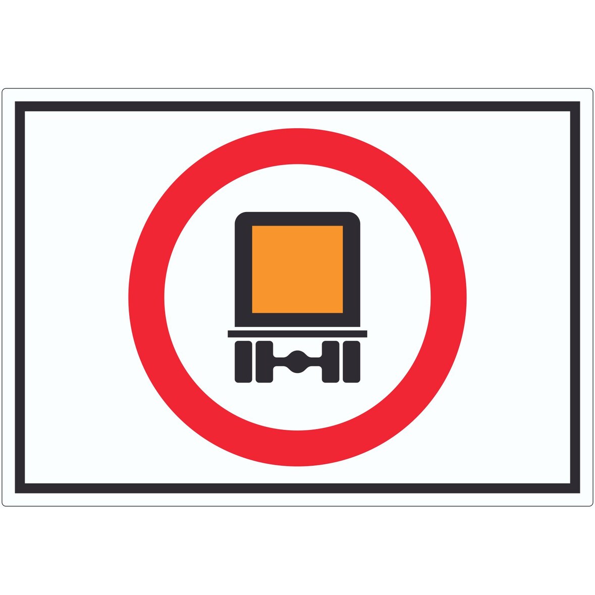 Verbot Kfz mit Gefahrgut Symbol Aufkleber A2 (420x594mm)