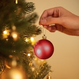 thumbnail of 84 Christbaumkugeln unzerbrechlich mit Kette und Stern in Rot - rot