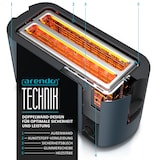 thumbnail of Arendo 4-Scheiben-Toaster mit Restzeitanzeige, Langschlitz-Toaster, Auftaufunktion, 6 Stufen, Blau