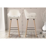 thumbnail of Conjunto de 2 Bancos de Bar Grant em Tecido bege