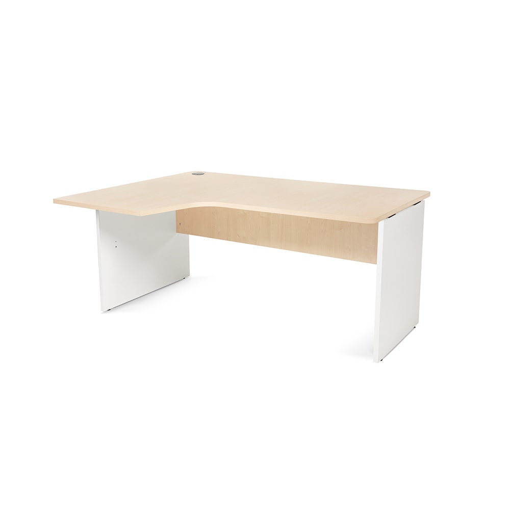 Rocada mesa de oficina serie work con forma de l izquierda 160x120 blanco/haya