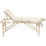 thumbnail of 3 Zonen Massageliege-Set Somwang mit 7,5cm Polsterung, Rollen und Holzgestellbeige