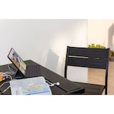 thumbnail of Set repas d’extérieur avec table haute et 2 tabourets en acier et polyéthylène effet bois,pour terrasse, balcon, bar, restaurant – DANTE+BEATRICE