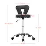 thumbnail of Yaheetech Rollhocker mit Rückenlehne Höhenverstellbar Drehhocker mit Rollen 360° Drehbar Bürohocker Arbeitshocker für Bar/Salon/Arztpraxis/Werkstatt