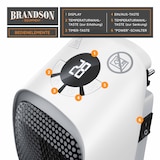thumbnail of Brandson Steckdosen Heizlüfter mit Fernbedienung & Timer, 400W Heizlüfter, Überhitzungsschutz, Automatische Abschaltung, Weiß
