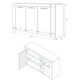 thumbnail of Dmora Anrichte Bellevue, Modernes Sideboard mit 3 Türen, Buffet im Wohnzimmer, Fernsehschrank, Sideboard für Wohnzimmer, 144x42h80 cm, Weiß