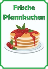 thumbnail of Frische Pfannkuchen Schild Hochkant A5 Rückseite selbstklebend