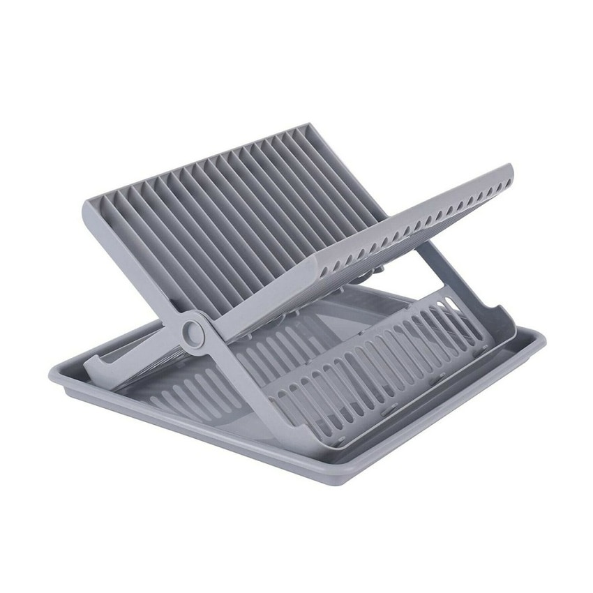Escurreplatos plegable con bandeja de goteo y soporte escurre platos