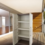 thumbnail of Armoire de rangement haute 2 portes 3 étagères - 70 x 39 x 165 cm - Armoire Intérieur/Exterieur Résistante INTEC