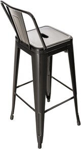 thumbnail of Barhocker LEKEL - Metall Schwarz 44x43x96 cm | Barstuhl Mit Lehne Tresenhocker Tresenstuhl Kneipenhocker Kneipenstuhl