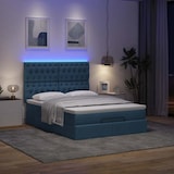 thumbnail of vidaXL Ottoman-Bett mit Matratze & LEDs Blau 140x190 cm Stoff
